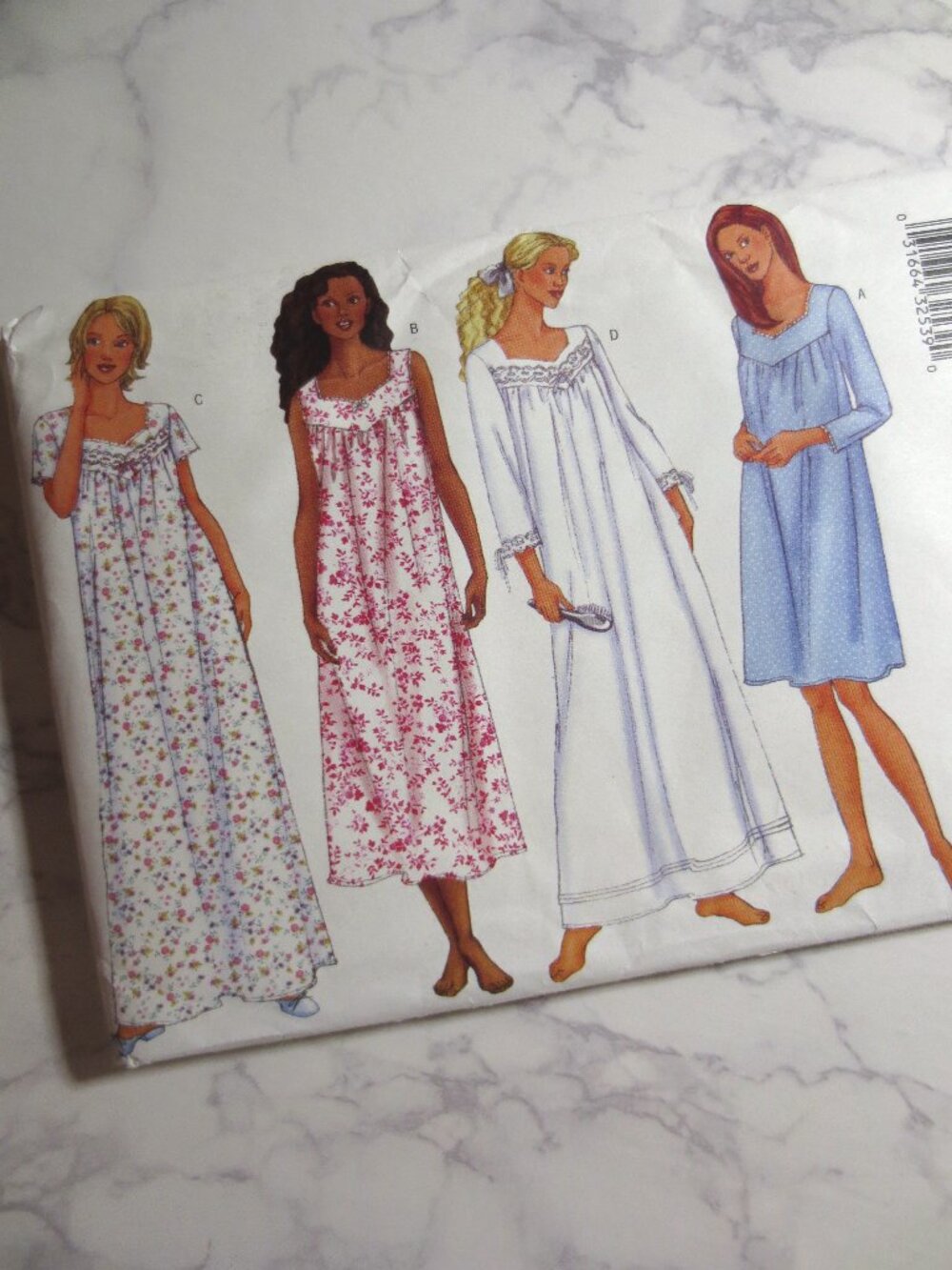 Butterick 6838 Romantic Cottage Prairie Lace Pintuck Dress Sewing Pattern L XL